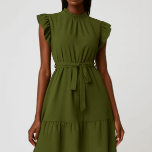 Robe vert treillis Élégance d’Été