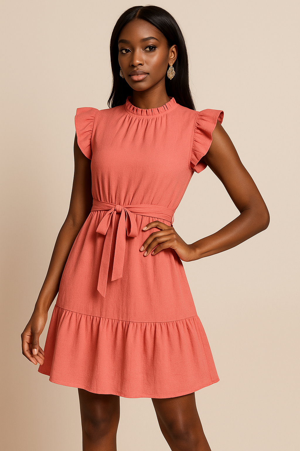 Robe Saumon Élégance d’Été