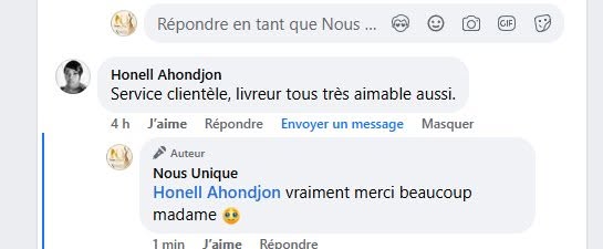 Témoignage cliente Nous Unique