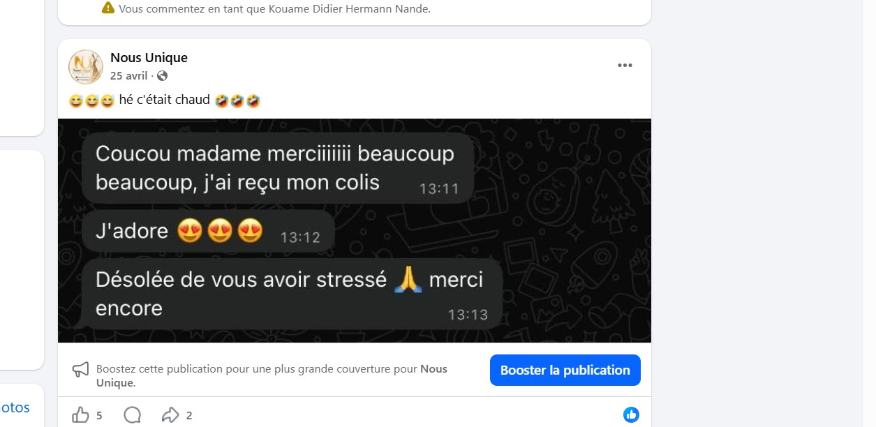 Témoignage cliente Nous Unique