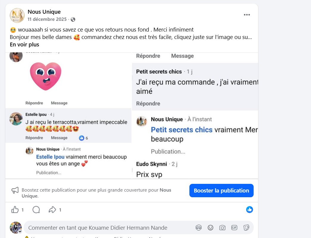 Témoignage cliente Nous Unique