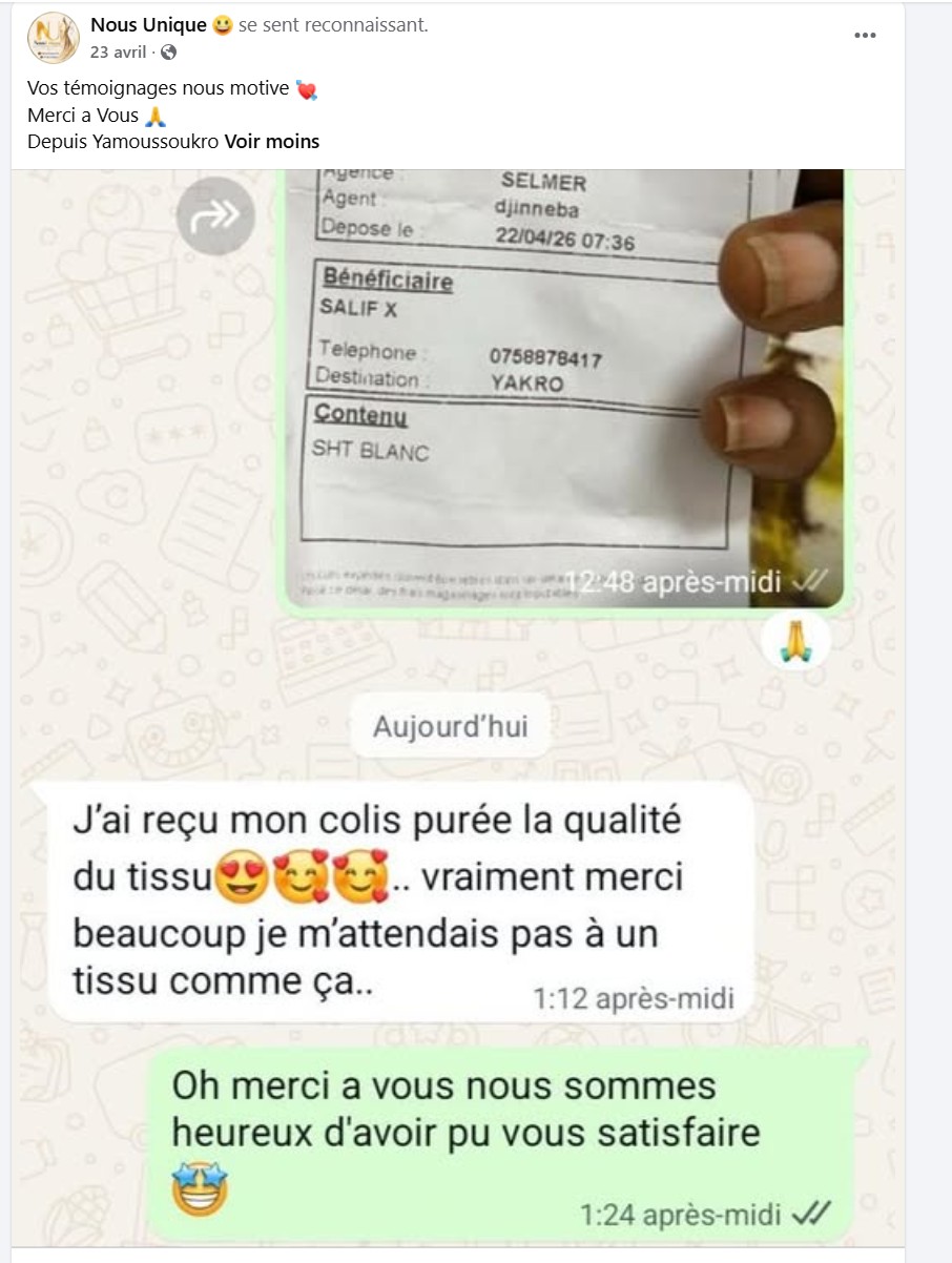 Témoignage cliente Nous Unique